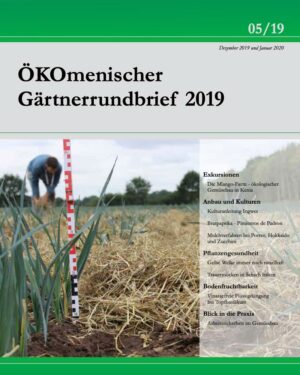 Cover des ÖKOmenischen Gärtnerrundbriefs von 2019 über die regenerative Landwirtschaft am Schloss Tempelhof mit den Themen Agroforst, Mulch im Gemüsebau (Transfermulch), Market Garden, uvm.